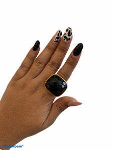 Black Faceted Ring